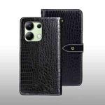 For Xiaomi Redmi Note 13 4G Global idewei Crocodile Texture Leather Phone Case(Black)