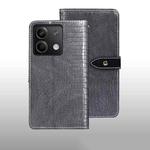 For Xiaomi Redmi Note 13 5G idewei Crocodile Texture Leather Phone Case(Grey)