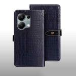 For Xiaomi Redmi Note 13 Pro 4G idewei Crocodile Texture Leather Phone Case(Dark Blue)