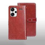 For Xiaomi Redmi Note 13 Pro+ 5G idewei Crocodile Texture Leather Phone Case(Red)