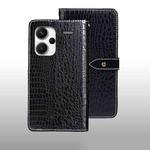 For Xiaomi Redmi Note 13 Pro+ 5G idewei Crocodile Texture Leather Phone Case(Black)