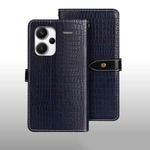 For Xiaomi Redmi Note 13 Pro+ 5G idewei Crocodile Texture Leather Phone Case(Dark Blue)