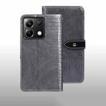 For Xiaomi Poco X6 5G idewei Crocodile Texture Leather Phone Case(Grey)