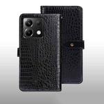 For Xiaomi Poco X6 5G idewei Crocodile Texture Leather Phone Case(Black)