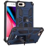 For iPhone 8 Plus / 7 Plus Shockproof TPU + PC Magnetic Protective Case with Holder(Blue)