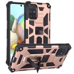 For Samsung Galaxy A71 Shockproof TPU + PC Magnetic Protective Case with Holder(Rose Gold)
