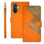 For Huawei nova Y71 idewei Two-color Splicing Leather Phone Case(Orange)