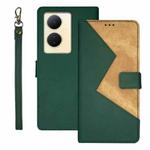 For vivo V29 Lite 5G idewei Two-color Splicing Leather Phone Case(Green)