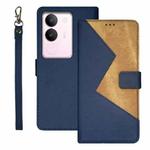 For vivo S17 idewei Two-color Splicing Leather Phone Case(Blue)