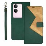 For vivo S17 idewei Two-color Splicing Leather Phone Case(Green)
