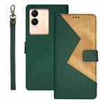 For  vivo V29E 5G Taiwan, China idewei Two-color Splicing Leather Phone Case(Green)
