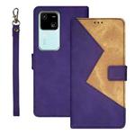 For vivo V30 idewei Two-color Splicing Leather Phone Case(Purple)