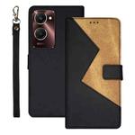 For vivo Y28s 5G idewei Two-color Splicing Leather Phone Case(Black)