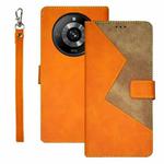 For Realme 11 Pro idewei Two-color Splicing Leather Phone Case(Orange)