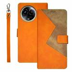 For Realme 11 5G idewei Two-color Splicing Leather Phone Case(Orange)