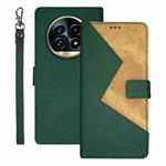 For Realme 13 Pro+ 5G idewei Two-color Splicing Leather Phone Case(Green)