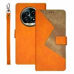 For Realme 13 Pro+ 5G idewei Two-color Splicing Leather Phone Case(Orange)