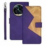 For Realme 13 Pro+ 5G idewei Two-color Splicing Leather Phone Case(Purple)