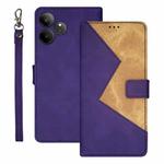 For Realme GT 6 5G Taiwan, China idewei Two-color Splicing Leather Phone Case(Purple)