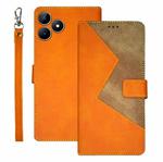 For Realme Note 50 idewei Two-color Splicing Leather Phone Case(Orange)