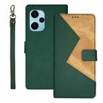 For Xiaomi Poco F5 5G idewei Two-color Splicing Leather Phone Case(Green)
