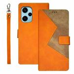 For Xiaomi Poco F5 5G idewei Two-color Splicing Leather Phone Case(Orange)