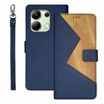 For Xiaomi Redmi Note 13 4G Global idewei Two-color Splicing Leather Phone Case(Blue)