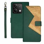 For Xiaomi Redmi Note 13 5G idewei Two-color Splicing Leather Phone Case(Green)