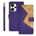 For Xiaomi Redmi Note 13 Pro+ 5G idewei Two-color Splicing Leather Phone Case(Purple)