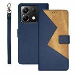 For Xiaomi Poco X6 5G idewei Two-color Splicing Leather Phone Case(Blue)