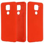 For Xiaomi Redmi Note 9 / Redmi 10X 4G Pure Color Liquid Silicone Shockproof Full Coverage Case(Red)