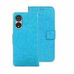 For Cubot P60 idewei Crazy Horse Texture Leather Phone Case with Holder(Sky Blue)