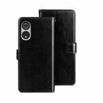 For Cubot P60 idewei Crazy Horse Texture Leather Phone Case with Holder(Black)