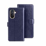 For Huawei nova Y71 idewei Crazy Horse Texture Leather Phone Case with Holder(Blue)