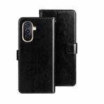 For Huawei nova Y71 idewei Crazy Horse Texture Leather Phone Case with Holder(Black)