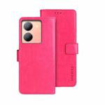 For vivo Y78 5G idewei Crazy Horse Texture Leather Phone Case(Rose Red)