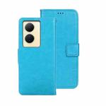 For vivo Y78 5G Global idewei Crazy Horse Texture Leather Phone Case(Sky Blue)