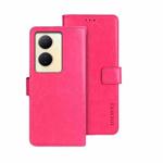 For vivo Y78 5G Global idewei Crazy Horse Texture Leather Phone Case(Rose Red)
