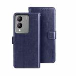 For vivo Y17s 4G Global idewei Crazy Horse Texture Leather Phone Case(Blue)