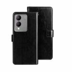 For vivo Y17s 4G Global idewei Crazy Horse Texture Leather Phone Case(Black)