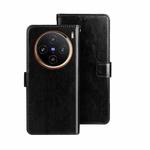 For vivo X100 idewei Crazy Horse Texture Leather Phone Case(Black)