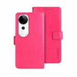 For vivo V40 5G idewei Crazy Horse Texture Leather Phone Case(Rose Red)