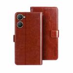 For vivo Y03 4G Global idewei Crazy Horse Texture Leather Phone Case(Brown)