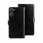 For vivo Y03 4G Global idewei Crazy Horse Texture Leather Phone Case(Black)