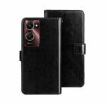 For vivo Y28s 5G idewei Crazy Horse Texture Leather Phone Case(Black)