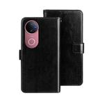 For vivo V50 5G Global idewei Crazy Horse Texture Leather Phone Case(Black)