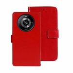 For Realme 11 Pro idewei Crazy Horse Texture Leather Phone Case with Holder(Red)