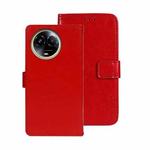 For Realme 11 5G idewei Crazy Horse Texture Leather Phone Case with Holder(Red)