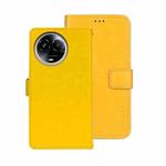 For Realme 11 5G idewei Crazy Horse Texture Leather Phone Case with Holder(Yellow)