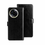 For Realme 11 5G idewei Crazy Horse Texture Leather Phone Case with Holder(Black)